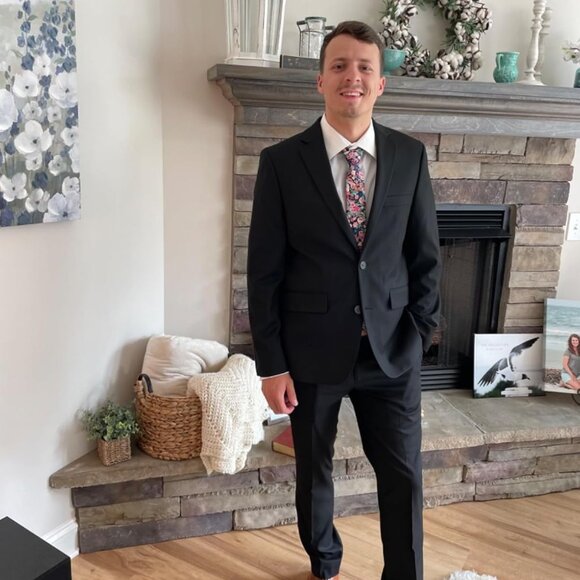 Men's Skinny Tie Floral Print Cotton Necktie Great for Weddings Abyss - Picture 8 of 8